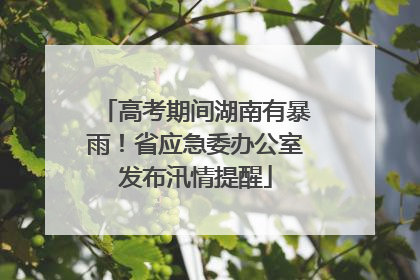 高考期间湖南有暴雨！省应急委办公室发布汛情提醒