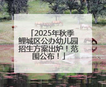 2025年秋季鲤城区公办幼儿园招生方案出炉！范围公布！