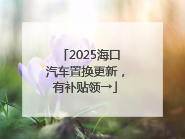 2025海口汽车置换更新，有补贴领→