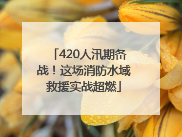 420人汛期备战！这场消防水域救援实战超燃