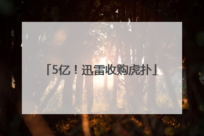 5亿！迅雷收购虎扑