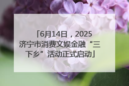 6月14日，2025济宁市消费文娱金融“三下乡”活动正式启动
