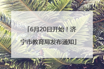6月20日开始！济宁市教育局发布通知